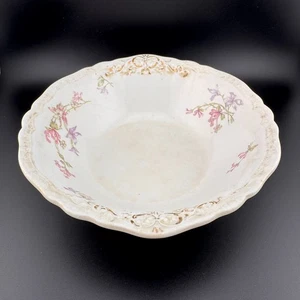 Antique Johnson Bros 1902 Embossed Floral Bowl - Vintage Cottagecore Decor - Picture 1 of 10