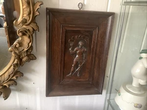LARGE ARTS AND CRAFTS ORIGINAL SIR GALAHAD BRONZE PLAQUE IN A OAK FRAME C1890 - Picture 1 of 14