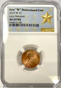 2019 FIRST W LINCOLN CENT UNCIRCULATED CENT NGC MS69RD EARLY RELEASES STAR LABEL - Picture 1 of 10