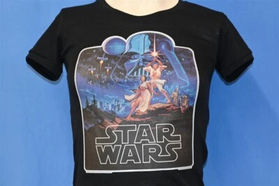 vintage 70s STAR WARS MAY THE FORCE BE WITH YOU MOVIE IRON ON t-shirt WOMEN'S XS - Image 1 of 4