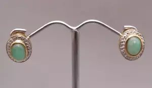 Ohrringe Sterlingsilber 925 modernes mehrfärbiges Designerstück mit Smaragd - Bild 1 von 4