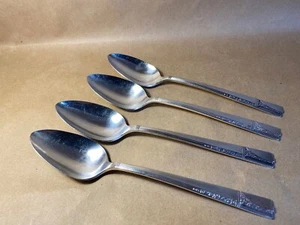 Lot of 4 1937 Oneida Nobility Plate CAPRICE 8 3/8" inch SERVING SPOONS - Picture 1 of 6