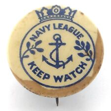 Vintage Navy League Keep Watch Canada Button Pin 1 gram 2cm 0.75in L080