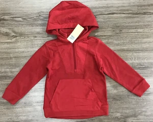 Boys' Microfleece Hooded 1/4 Zip Pullover Sweatshirt Sweater Hoodie Red XS (4/5) - Picture 1 of 7