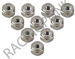 RC Car 10 x Aluminium Wheel Lock Locking Nut 3mm UNFLANGED M3 fits 1/18 TITANIUM - Picture 1 of 1