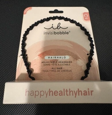 Invisibobble HAIRHALO Adjustable Flexible Headband Black Sparkle - NEW - Image 1 of 2