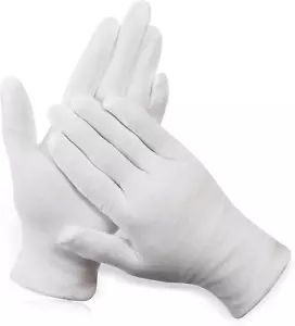 Paxcoo 12 Pairs XL White Cotton Gloves for Dry Hand Moisturizing Cosmetic Eczema - Picture 1 of 12