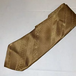 Vintage Woven Mitzi Cravat Tie Woven In France Size 14 Retro Gold - Picture 1 of 5