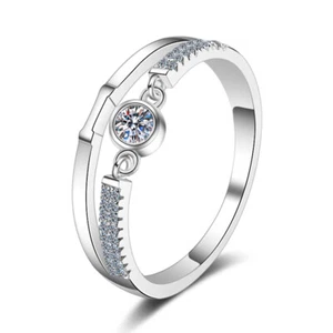 GRA Moissanite Engagement Wedding Ring 18K Gold Cover Silver Pass Diamond Tester - Picture 1 of 10