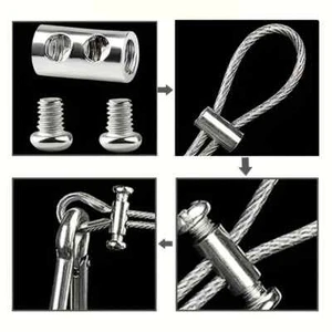 10 PCS Adjustable Upgraded Steel Wire Rope Cable Clamps with Double Hole Clamps - Picture 1 of 4