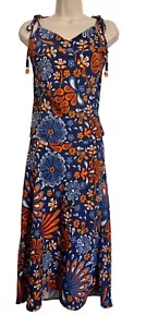 Sigrid Olsen Floral Size XS Two Pieces Skirt Tank Top Blue Orange NWT - Picture 1 of 13