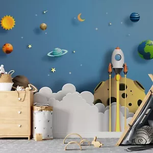kids bedroom photo wallpaper 312x219cm Space wall mural kids FREE adhesive - Picture 1 of 7