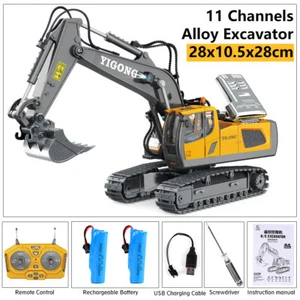 Camion Telecomando 2.4GHz Giocattolo Cingolato Bulldozer Escavatore Costruzione 4WD - Foto 1 di 27