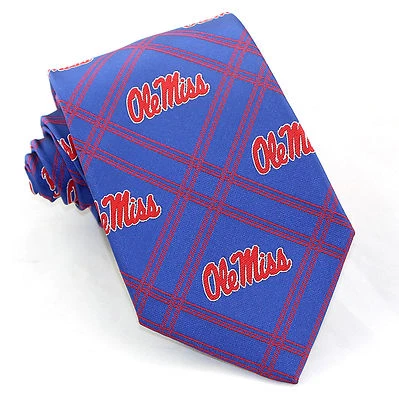 Corbata para hombre Mississippi Ole Miss University College X Llines corbata azul  Foto 1 de 2