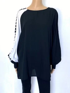 NWT! NEW! JOSEPH RIBKOFF Size US 22 2XL UK 24 Black White Dress Top Blouse - Picture 1 of 12