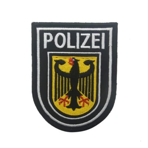 Embroidered German Police POLIZEI Hook Loop Patch Fastener Emblem Badge For Vest - Picture 1 of 5
