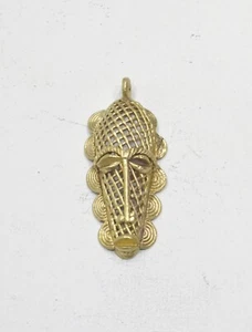 Pendant African Brass Baule Mask Pendant - Picture 1 of 2