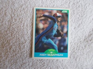 Score MLB 1989 "ANDY McGAFFIGAN" #138 Montreal Expos Trading Card n32