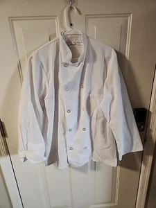 Abrigo de Chef Pinnacle C310 Talla 42M Blanco Manga Larga - Sarga Hilada Poliéster Como Está - Imagen 1 de 13