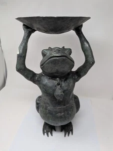 Indonesian/Balinese Handcrafted Wrought Iron Large Frog Toad Serving Tray w/Bell - Picture 1 of 7