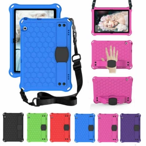 Kids Rubber Shockproof Strap Case Cover For Huawei MediaPad T5 10 10.1 Tablet UK - Picture 1 of 17