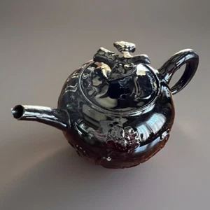 Rare Antique Jackfield Glaze Diminutive Staffordshire Teapot, C 1760 - Picture 1 of 13