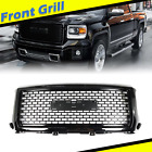 Fit For 2014-2015 GMC Sierra 1500 Glossy Black Honeycomb Front Hood Center Grill