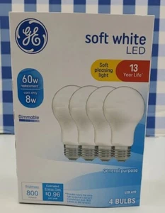 (4er-Pack) WARM WEICH WEISS nicht dimmbar ALLZWECK 60W LED-Glühbirne 760 Lumen - Bild 1 von 2
