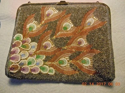 Guy Laroche beaded gorgeous evening bag ,size 8" by 6 1/2 "  - Photo 1/4