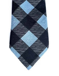 Boots Fashion tie blue and black check pattern vintage 1960s - Picture 1 of 4
