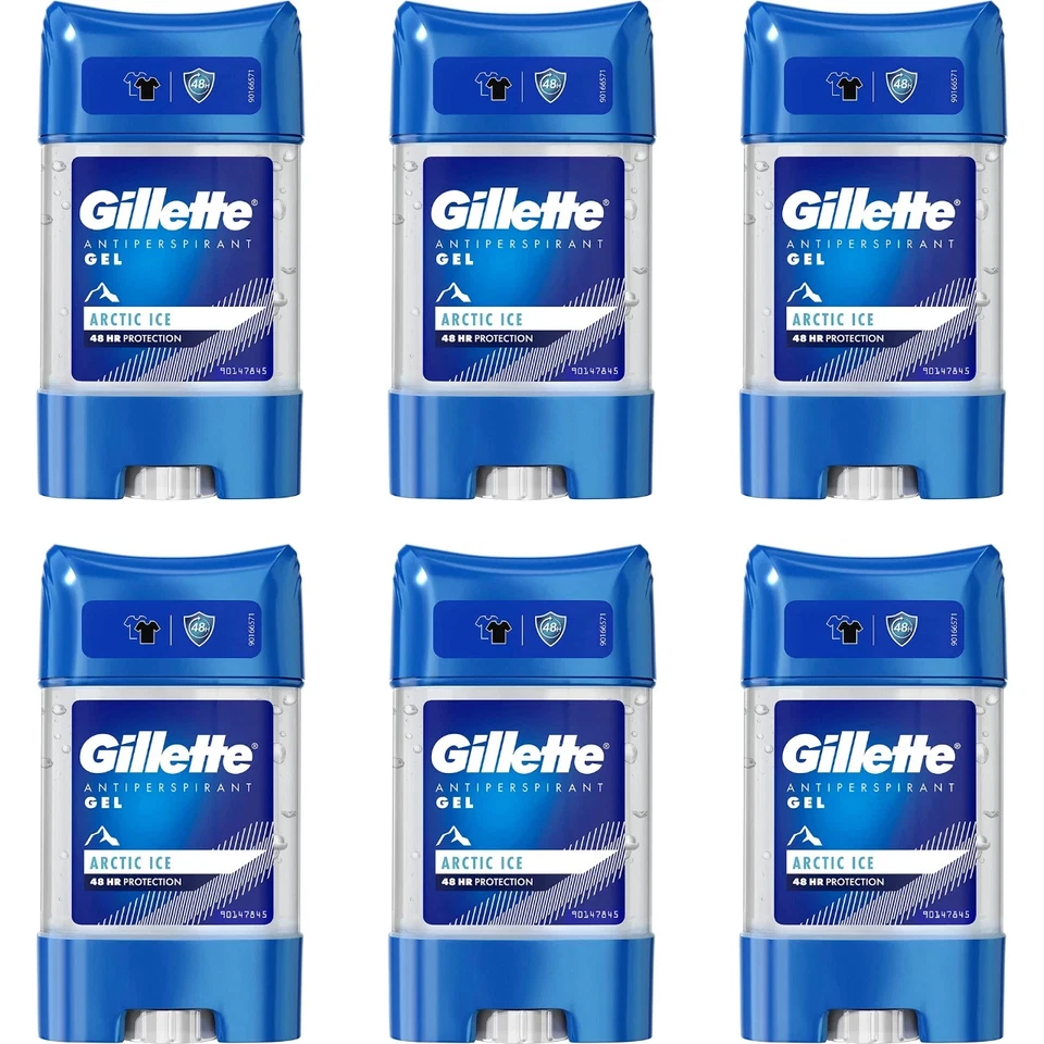 Gillette Clear Gel Arctic Ice Deodorant Stick 70ml  x 6 - Image 1 of 1