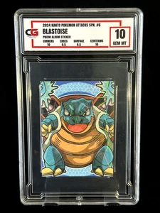 Blastoise CG 10 Kanto Attacks Album Sticker CGC PSA Pokemon Spanish 2024 - Picture 1 of 2