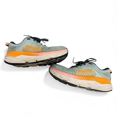 Женские кроссовки Hoka Bondi 7 широкие ледяная вода синие оранжевые розовые размер 8,5 - Изображение 1 из 4