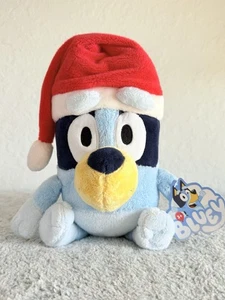 Peluche natalizio Bluey con cappello Babbo Natale alto 12" peluche nuovo con etichetta - Foto 1 di 3