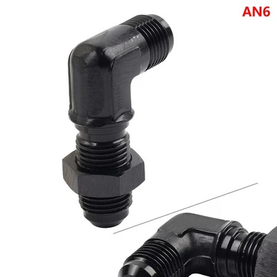 6AN 90° Bulkhead-Adapter mit Mutter (männlich/männlich) - Image 1 of 4