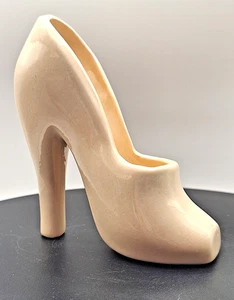 Vintage Beige Stilletto High Heeled Shoe Planter Trinket Dish - Picture 1 of 6