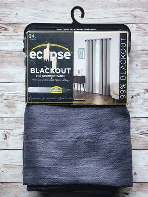 Eclipse Blackout Curtain One Grommet Panel • 40" W x 84" L • Derby / Gray • NEW! - Image 1 of 2
