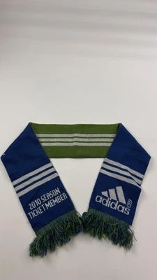 Seattle Sounders FC Scarf One Size Blue Green MLS Soccer 2010 Adidas Fringe - Image 1 of 4