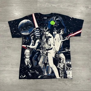Star Wars Episode 4 IV Shirt Herren Large All Over Print Shirt Glow In The Dark Neu mit Etikett - Bild 1 von 8