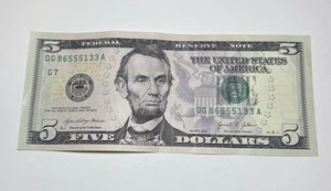 Triple 555 and Double 33 - USA $5 Dollar Bill - Fancy Serial Number - 2021 - Picture 1 of 2