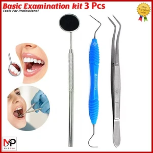 Kit esame dentale base: sonda UNC15, Explorer 23, specchio bocca e pinzetta - Foto 1 di 6