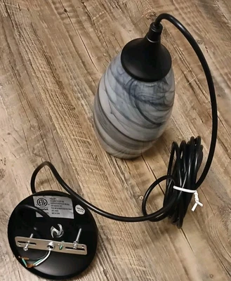 1 VAXCEL Milano Colgante Lágrima Lámpara Mármol Remolino Vidrio Colgante NUEVO Foto 1 de 3