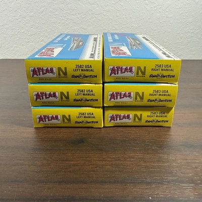 Atlas N Scale Train Manual Snap Switch Right & Left (Set of 6) New Never Used - Image 1 of 4
