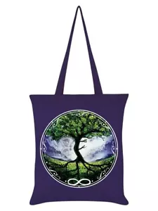 Tote Bag Spiritual Tree Of Life Purple 38x42cm - Picture 1 of 2