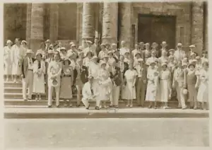 1930er Gruppenfoto Cunard Tour Gruppe auf Treppen Havanna Kathedrale Kuba Carl Oswald - Bild 1 von 4
