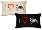 I Love You Rectangular Cotton Cushion 51cm x 30cm Scatter Cushion Sofa Lounge