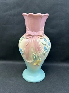 Hull Pottery~(1)~Rare Bow Knot B-14 12 1/2 Pink/Blue Vase ~ Excellent~(#1) - Picture 1 of 8