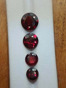 4 beautifully cut garnet gemstones - faceted natural red garnet 16.65 CTS - Picture 1 of 10