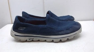 Skechers Men 10.5M 44 Blue Textile Go Run Memory Foam Slip On Sneaker Shoes - Picture 1 of 7