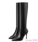 Women's Pointy Toe Knee High Boots Sexy Stilettos High Heels Shoes Zipper Casual